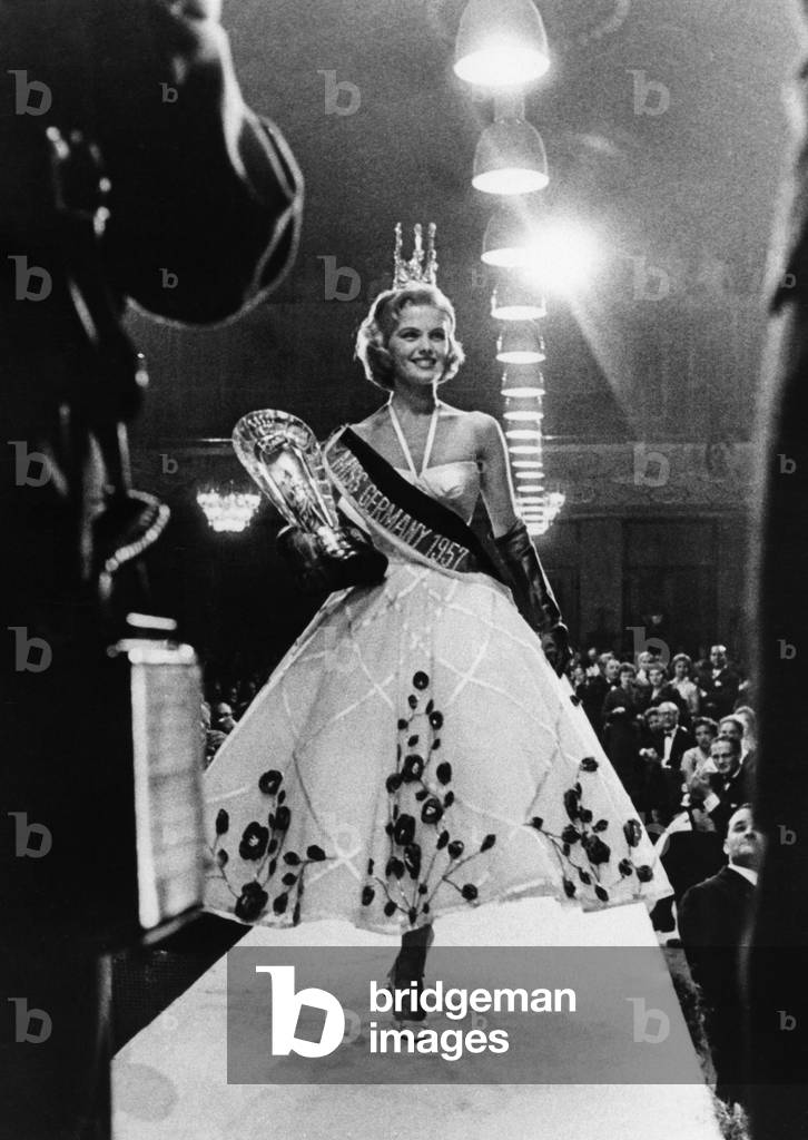Miss Germany election, 1957 (b/w photo)