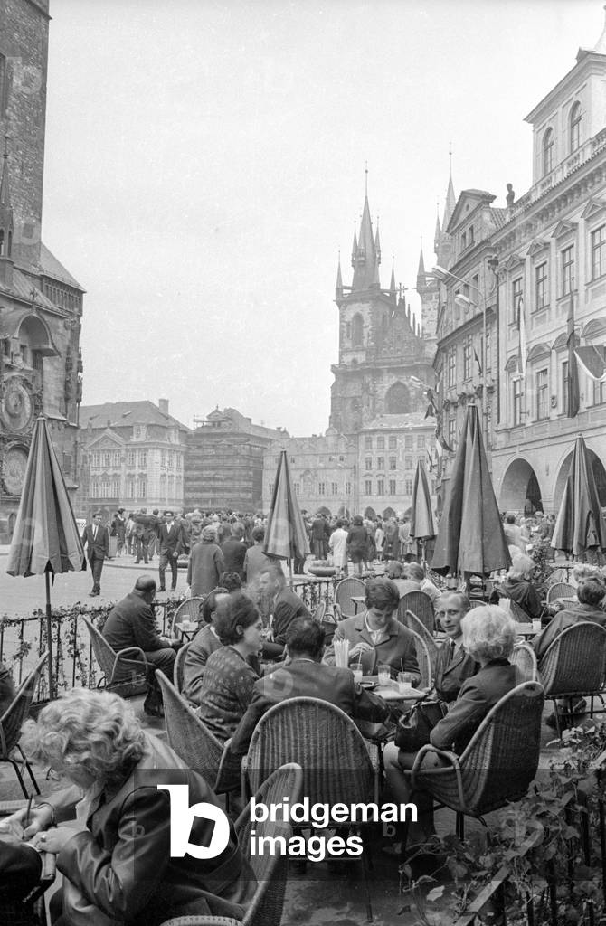 Demonstration in Prague, 1968 (b/w photo)