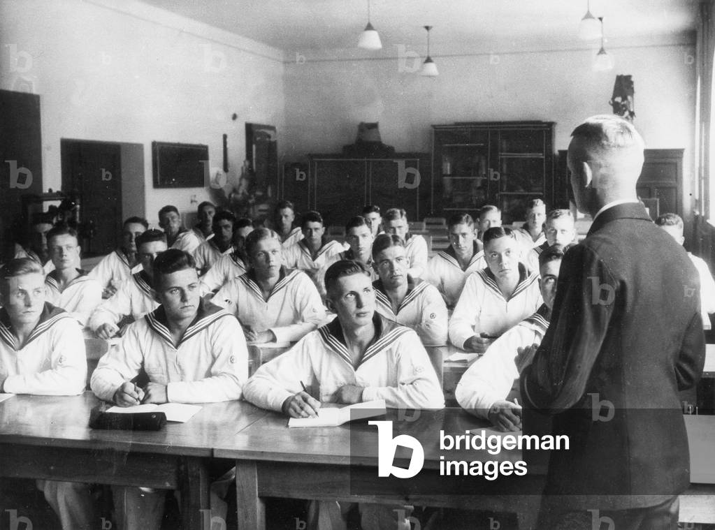 Officer training at the Naval school at Muerwik, 1935 (b/w photo)
