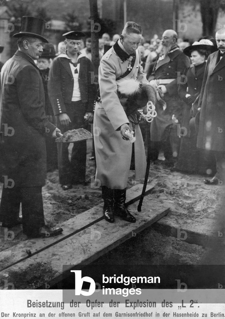 Crown Prince Wilhelm of Prussia at a funeral, 1913