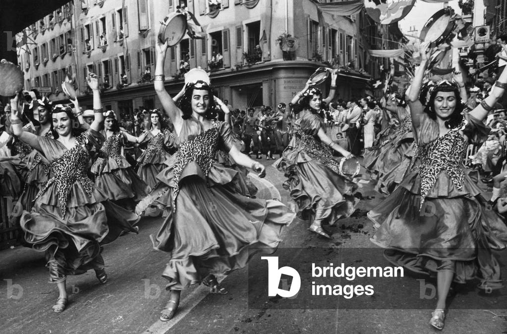 The Winegrowers' Festival in Vevey, 1955 (b/w photo)
