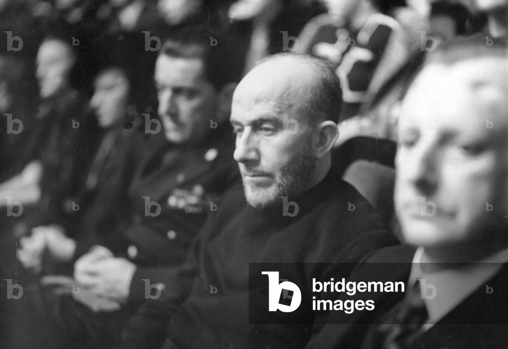 Amin al-Husayni as a listener in the Reichstag, 1941 (b/w photo)