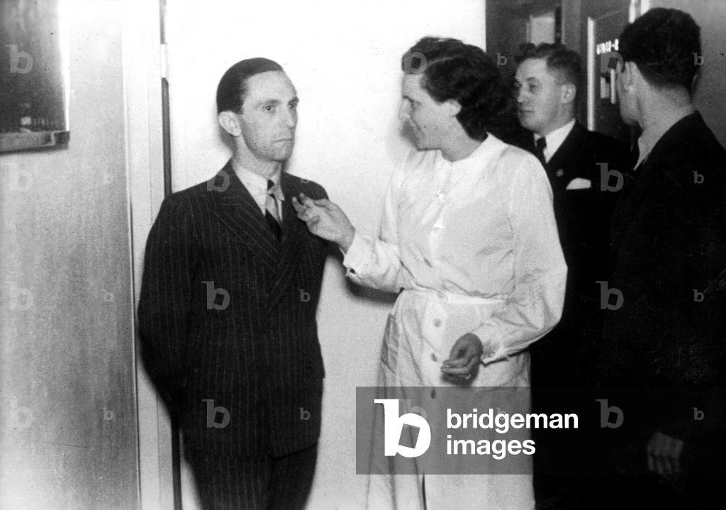Reich Minister Joseph Goebbels and Leni Riefenstahl, 1937 (b/w photo)