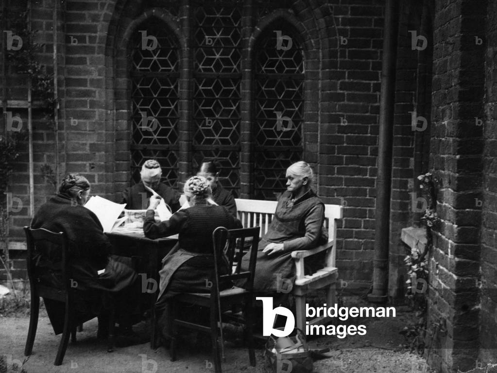People in a nursing home, 1930 (b/w photo)