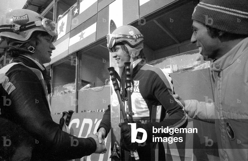 Swiss skier Bernhard Russi, 1970 (b/w photo)