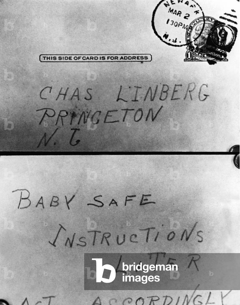 Blackmail letter in the Lindbergh case, 1932 (b/w photo)