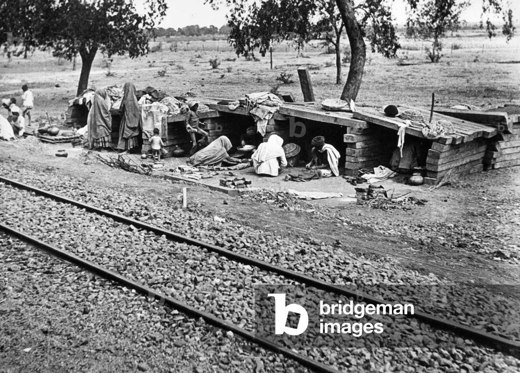 Indian railroad workers, 1935 (b/w photo)