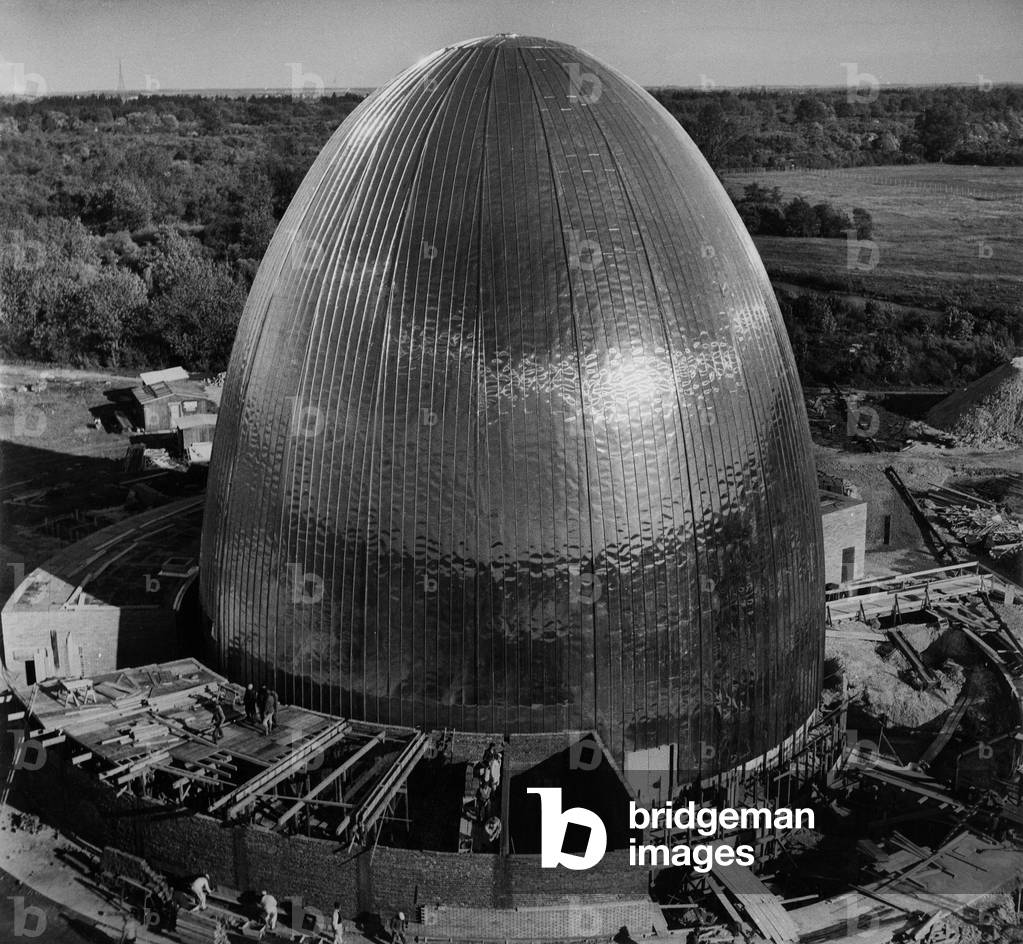 Nuclear research reactor at Garching (b/w photo)