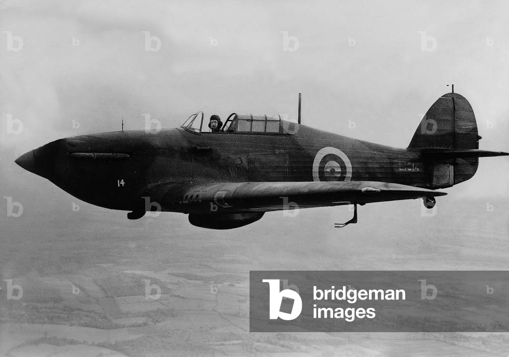 British Hawker 'Hurricane' Fighter Plane, 1938 (b/w photo)