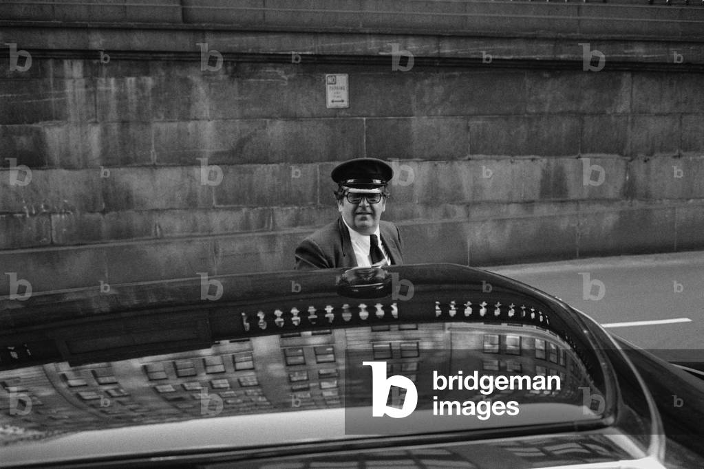 Driver in New York (b/w photo)