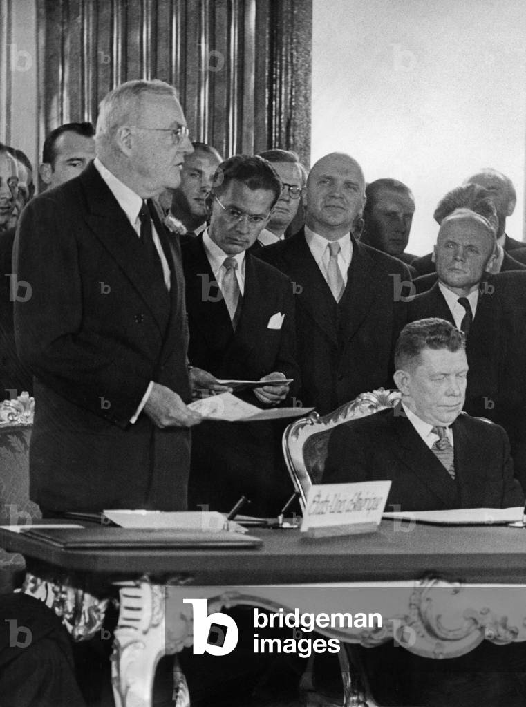 Signing of the Austrian State Treaty, 1955 (b/w photo)