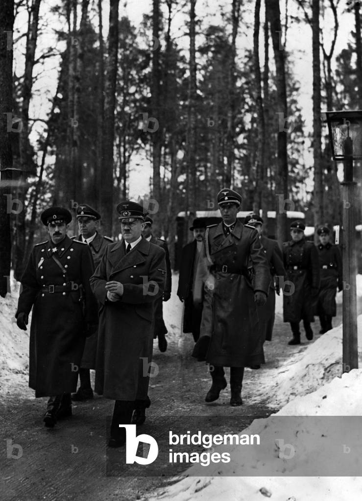 Boris III with Adolf Hitler at the Wolf's Lair, 1942 (b/w photo)