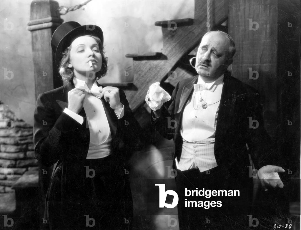 Marlene Dietrich in a scene from the film 'Morocco' in Germany known as 'Herzen in Flammen', 1930 (b/w photo)