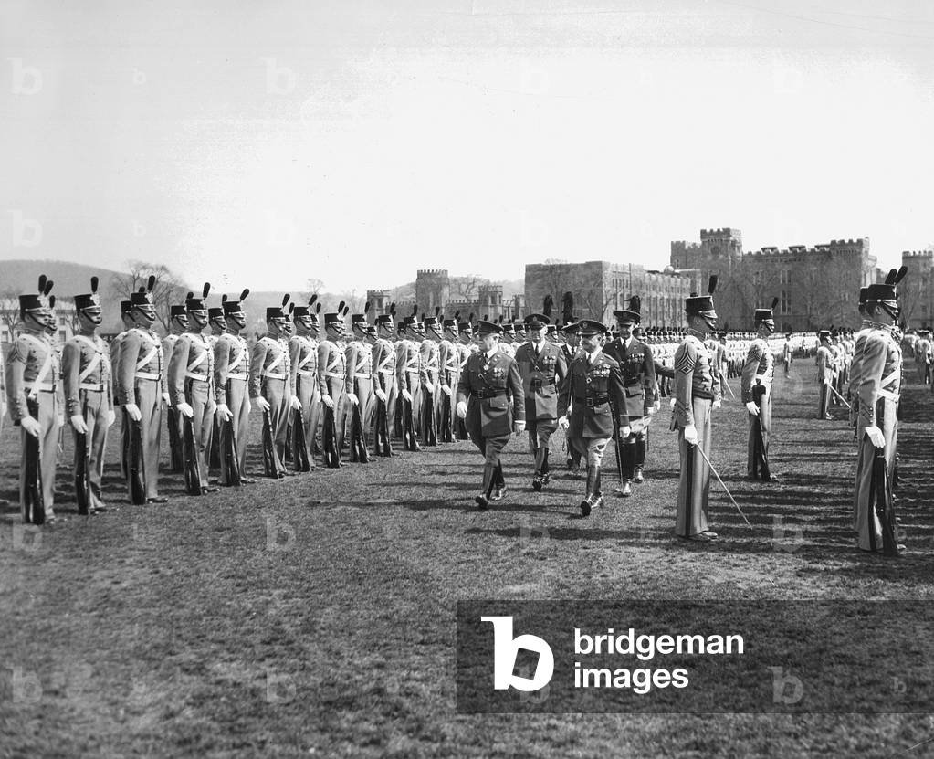 William Smith during the departure parade, 1932 (b/w photo)