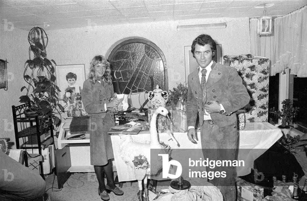 The wedding of Hans-Jürgen Bäumler, 1974 (b/w photo)