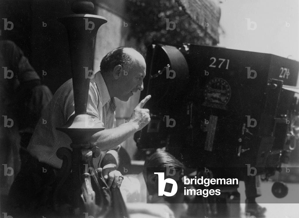 Cecil B. DeMille during the filming of 'The Sign of the Cross', 1932 (b/w photo)