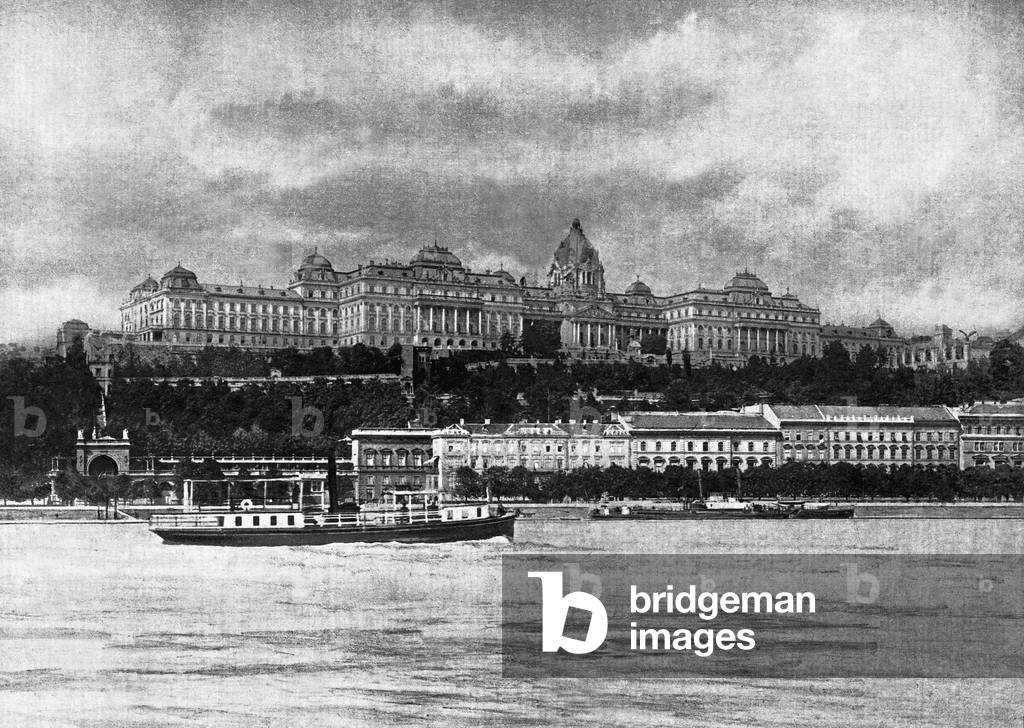 Royal Castle In Budapest, 1918 (b/w photo)