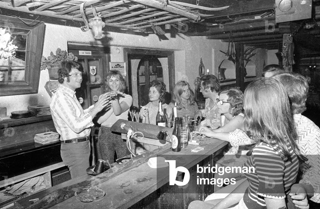 Disco in Bavaria, 1971 (b/w photo)