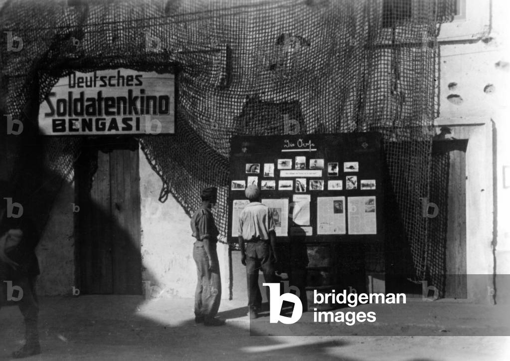 German soldiers' cinema in Benghazi, 1942 (b/w photo)