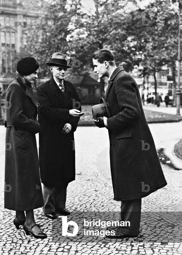 First meeting, 1934 (b/w photo)