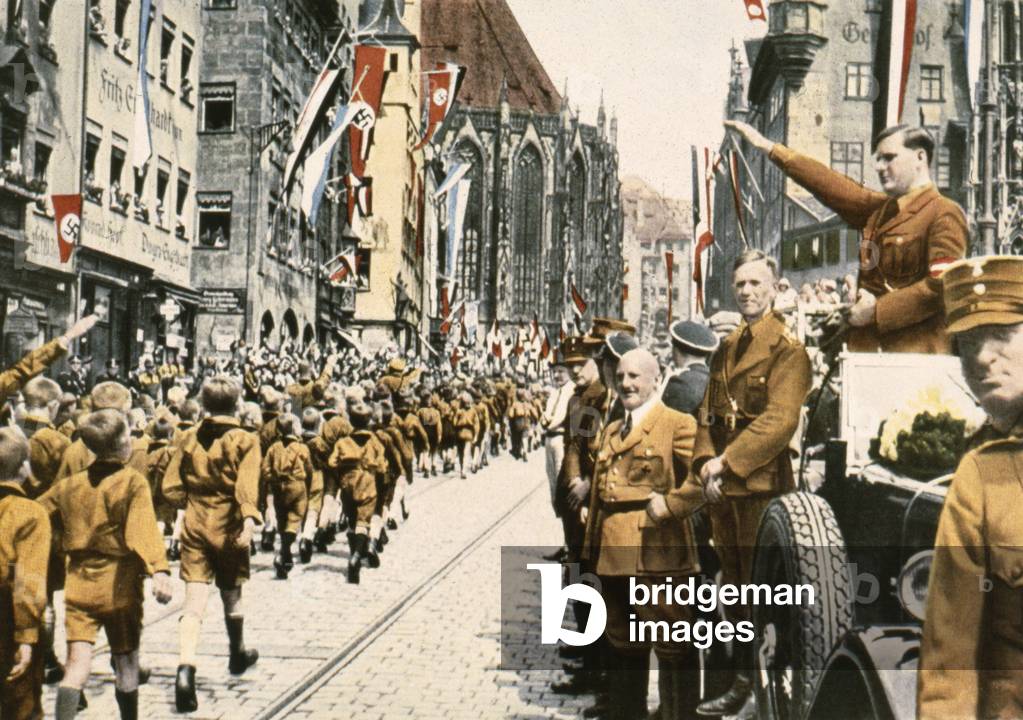 Hitler Youth members during the Nuremberg Rally (photo)