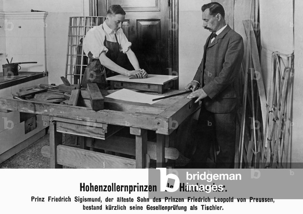Prince Friedrich Siegismund as craftsman, c.1910 (b/w photo)