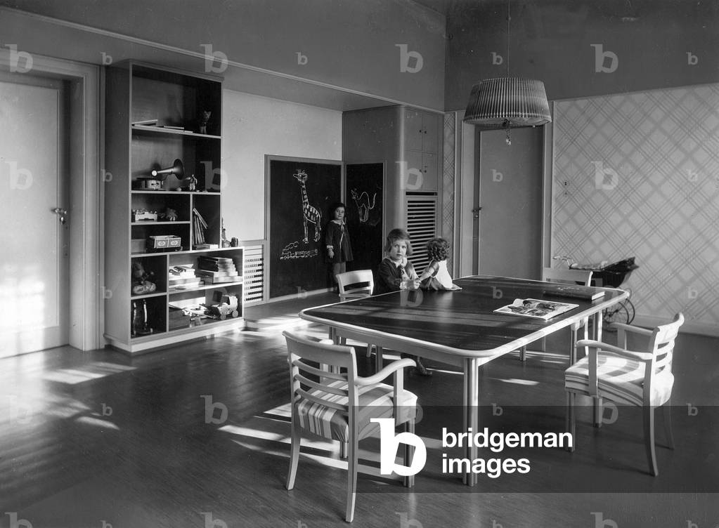 Child's room, 1934 (b/w photo)
