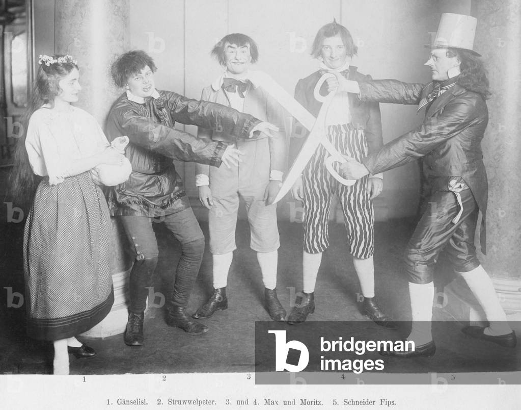 Disguises for the carnival in Munich, 1904 (b/w photo)