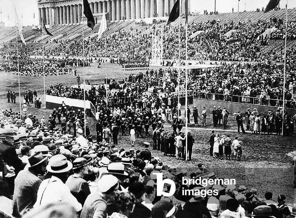 Opening ceremony of the World Exhibition in Chicago, 1933 (b/w photo)
