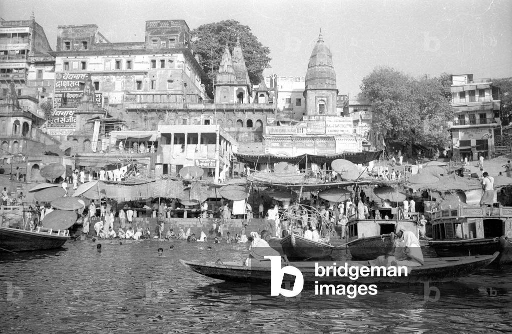 Benares on the Ganges, 1966 (b/w photo)