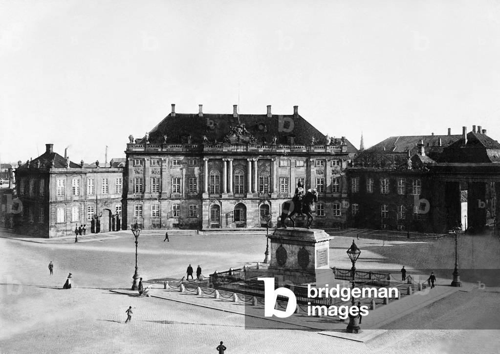 Amalienborg Palace in Copenhagen, 1894 (b/w photo)