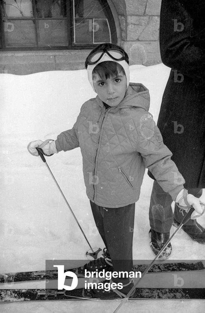 Cyrus Reza Pahlavi in St. Moritz, 1968 (b/w photo)