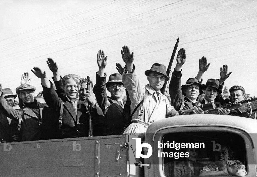 Sudeten German security force in Asch, 1938
