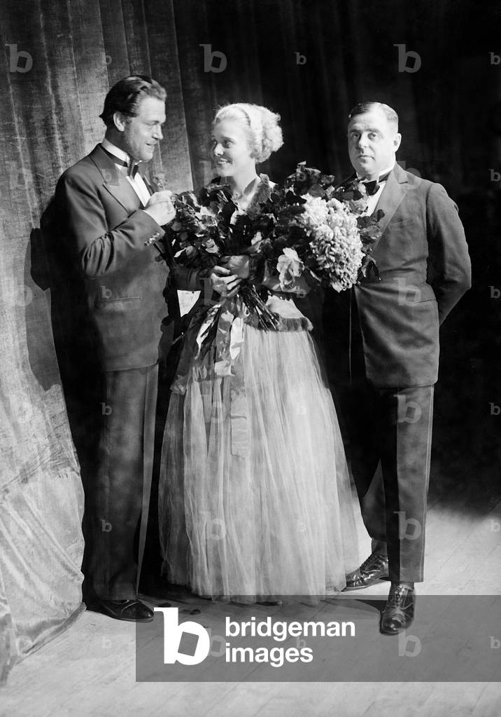 Gustav Fröhlich, Gerda Maurus and Johannes Meyer, 1929 (b/w photo)