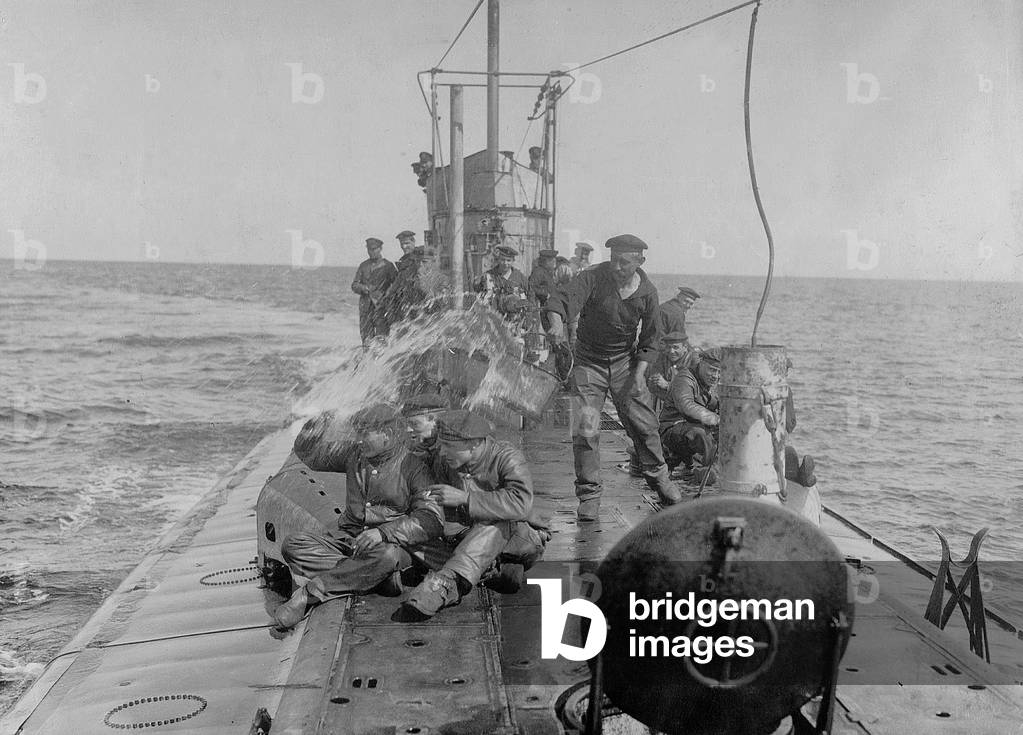 German submarine, 1917 (b/w photo)