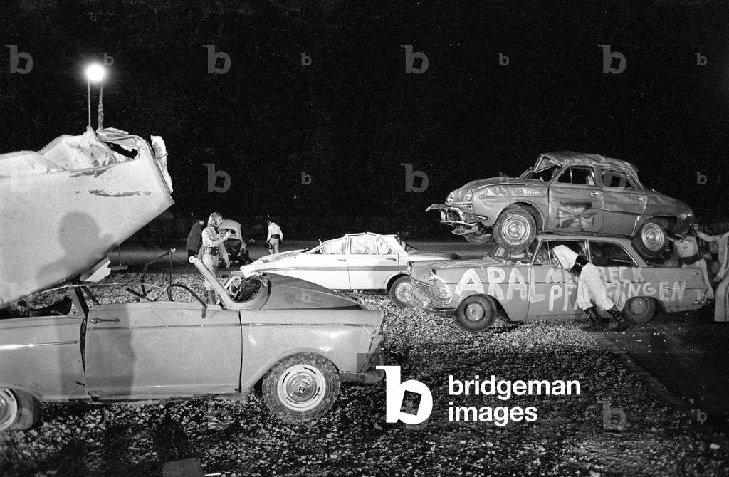 Stunt Show of the Hell Drivers, 1974 (b/w photo)
