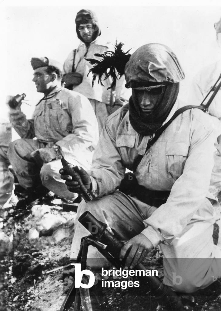 Italian Bersaglieri on the Eastern Front, 1943 (b/w photo)