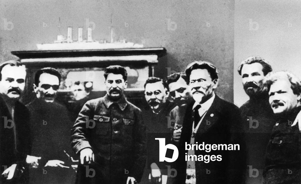 Soviet leadership on Kalinin's birthday, 1929 (b/w photo)