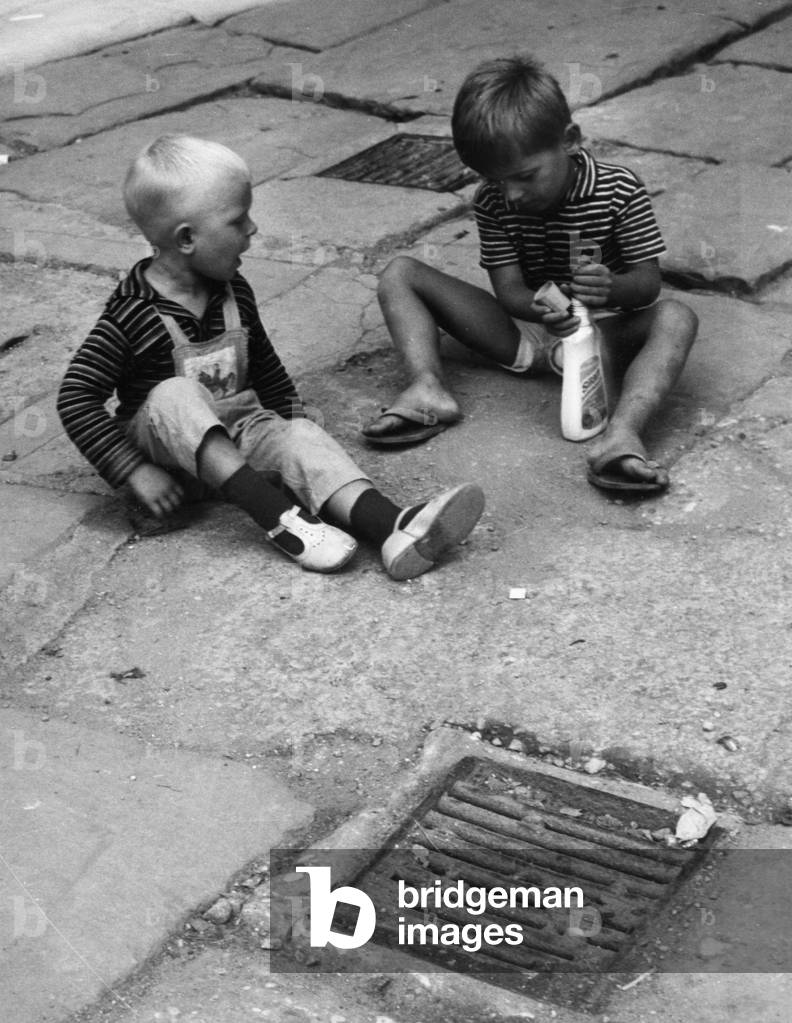 Children in Yugoslavia, 1970 (b/w photo)