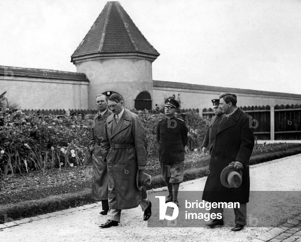 Adolf Hitler 10 years after his imprisonment, 1935 (b/w photo)