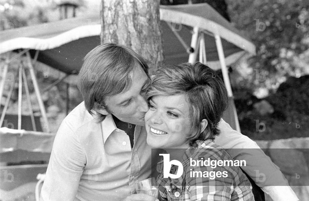 Uschi Glas and Max von Lamberg, 1971 (b/w photo)