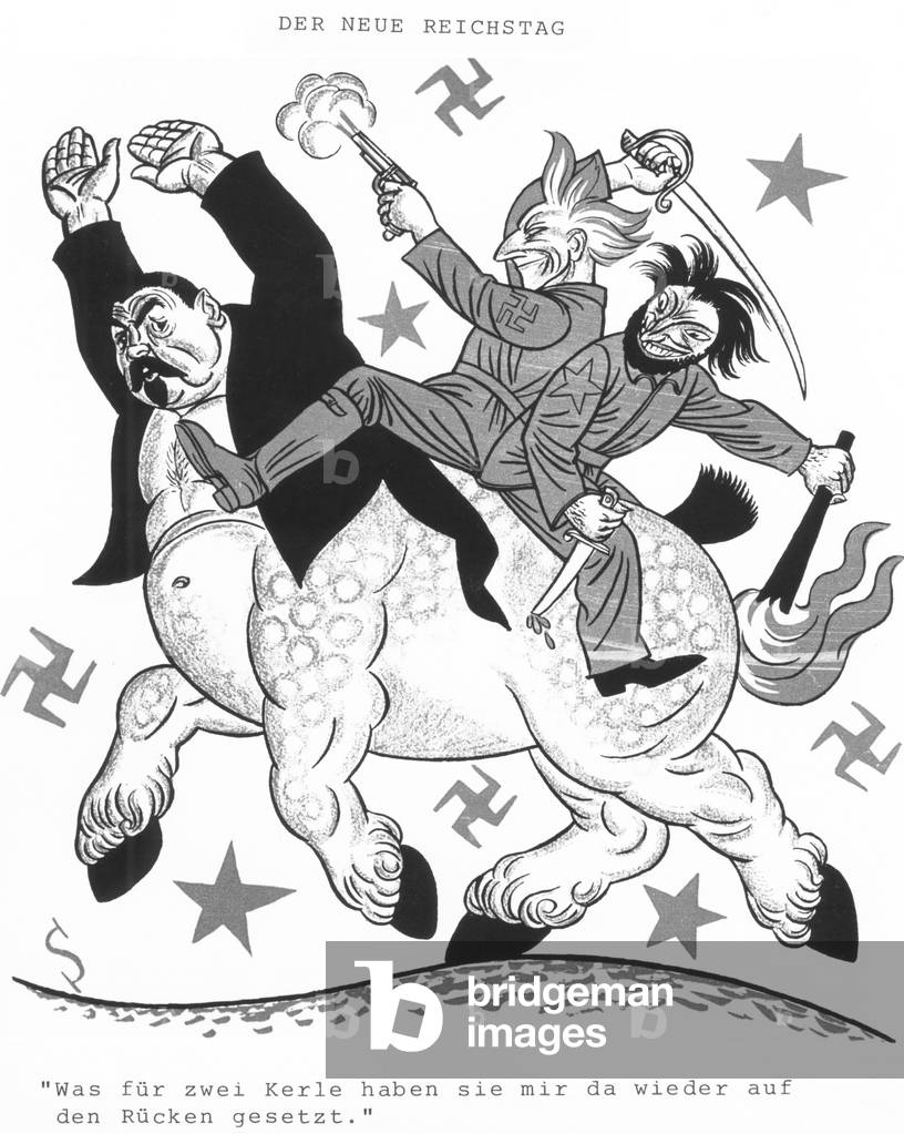 Caricature of the outcome of the Reichstag elections in the 