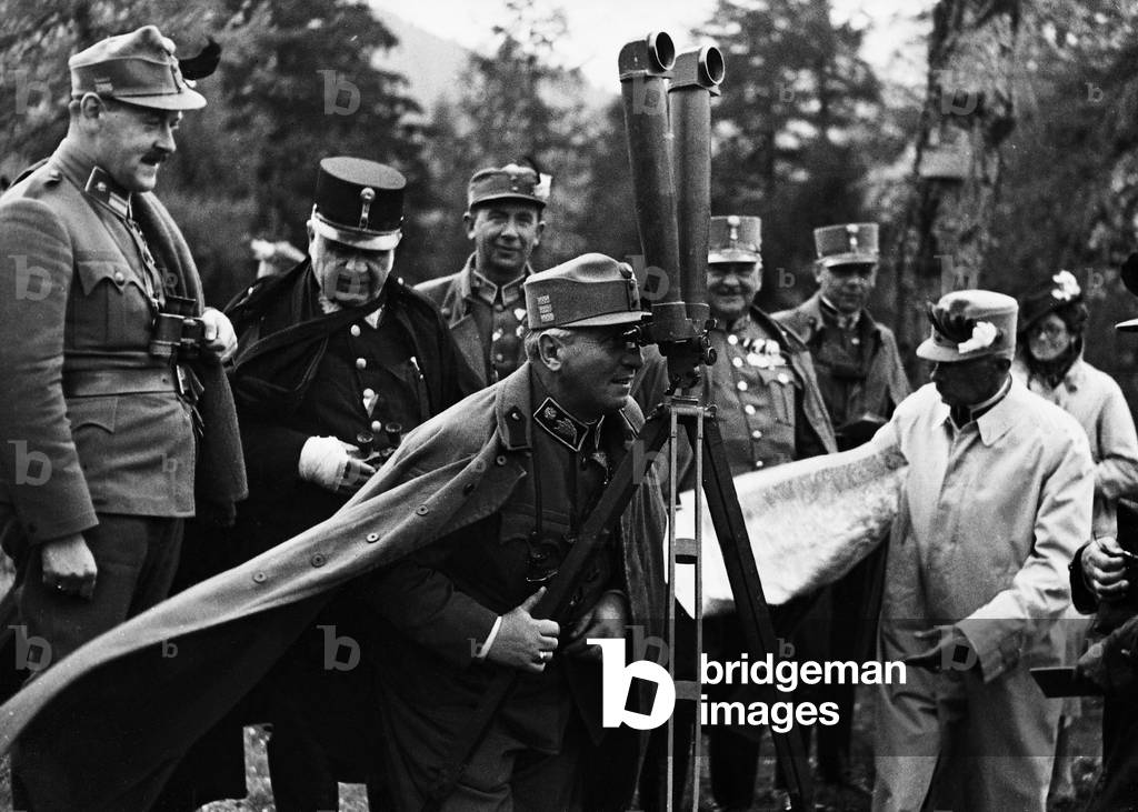 Eduard Baar-Baarenfels at maneuvers, 1936 (b/w photo)