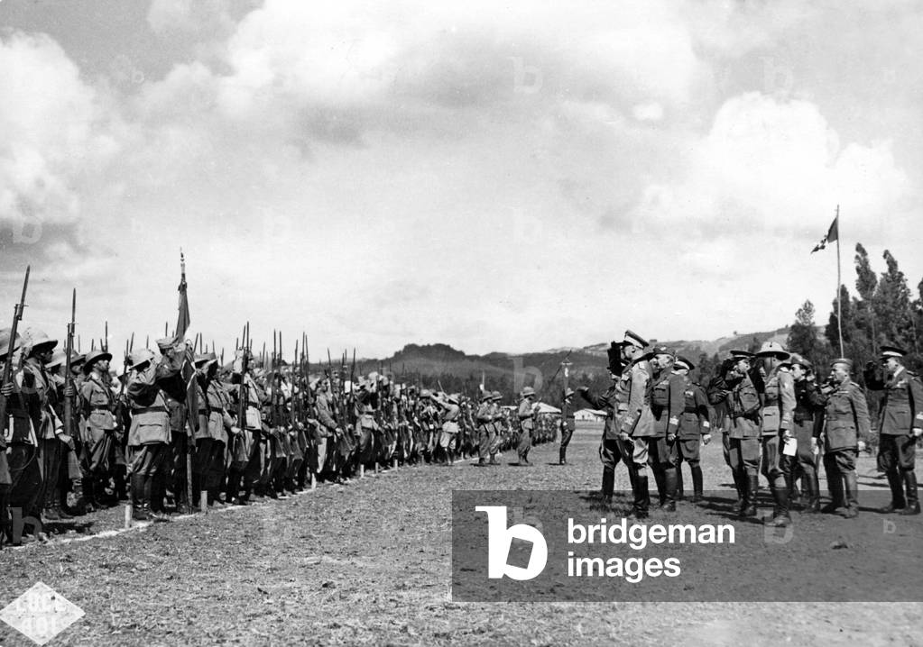 Italian troops in Abyssinia (b/w photo)