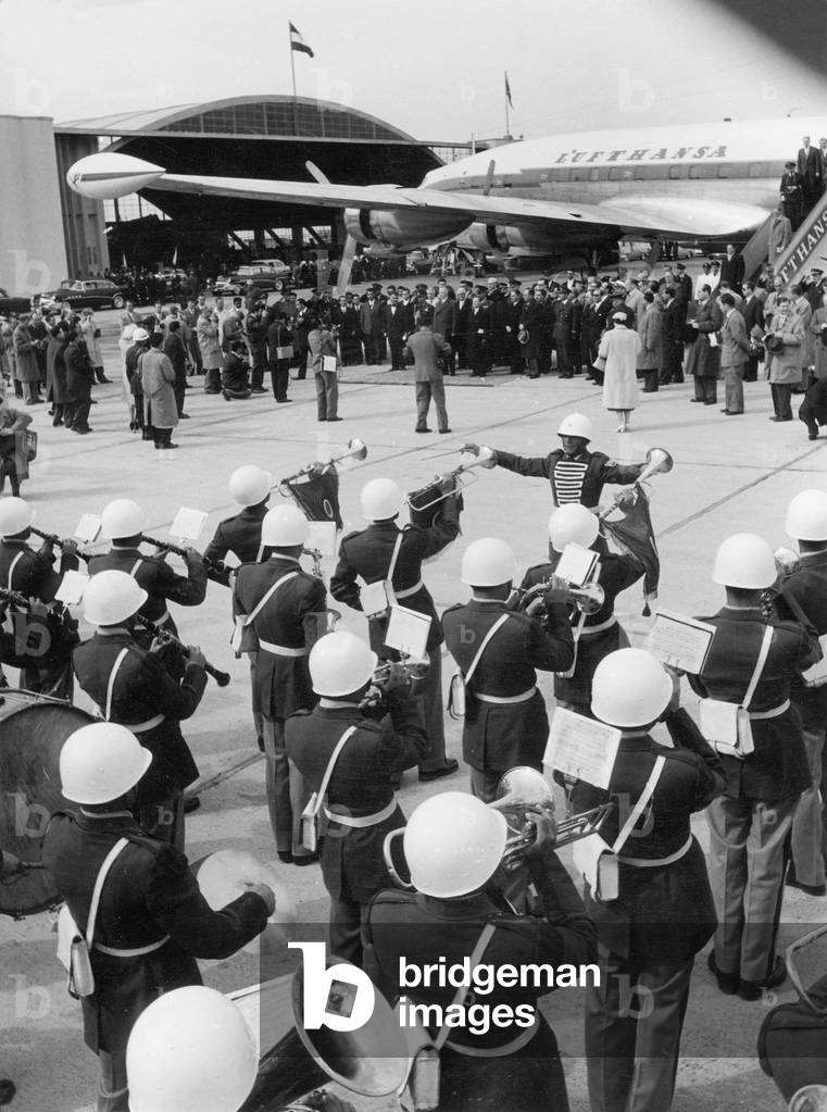 Konrad Adenauer in Iran, 1957 (b/w photo)
