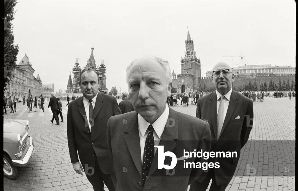 The party leadership of the FDP in Moscow at the invitation of the Kremlin, 1969 (b/w photo)