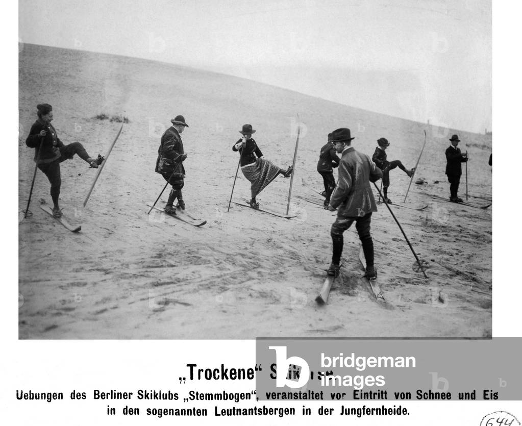 Ski course in Berlin, 1919 (b/w photo)