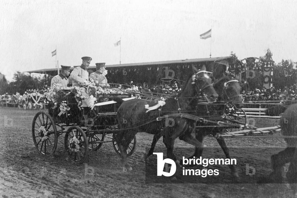 Crown Prince Wilhelm of Prussia in his tandem, 1905