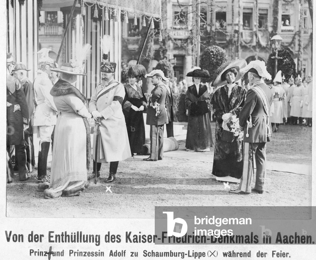 Inauguration of the Kaiser Friedrich Monument in Aachen, 1911 (b/w photo)