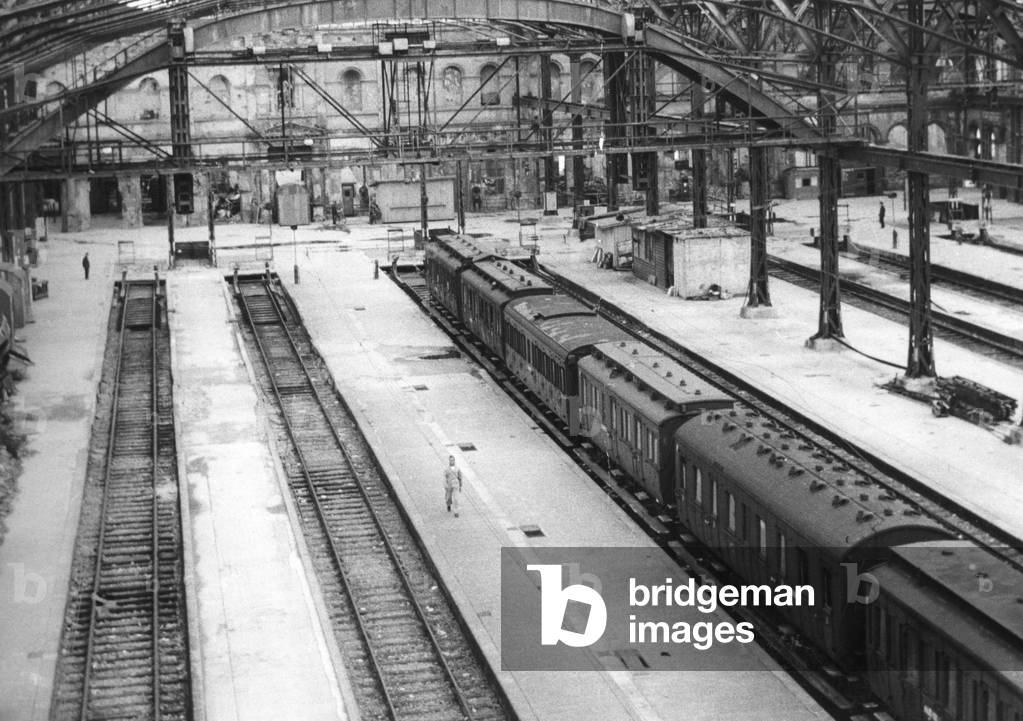 The Munich Central Station after the end of the war, 1945